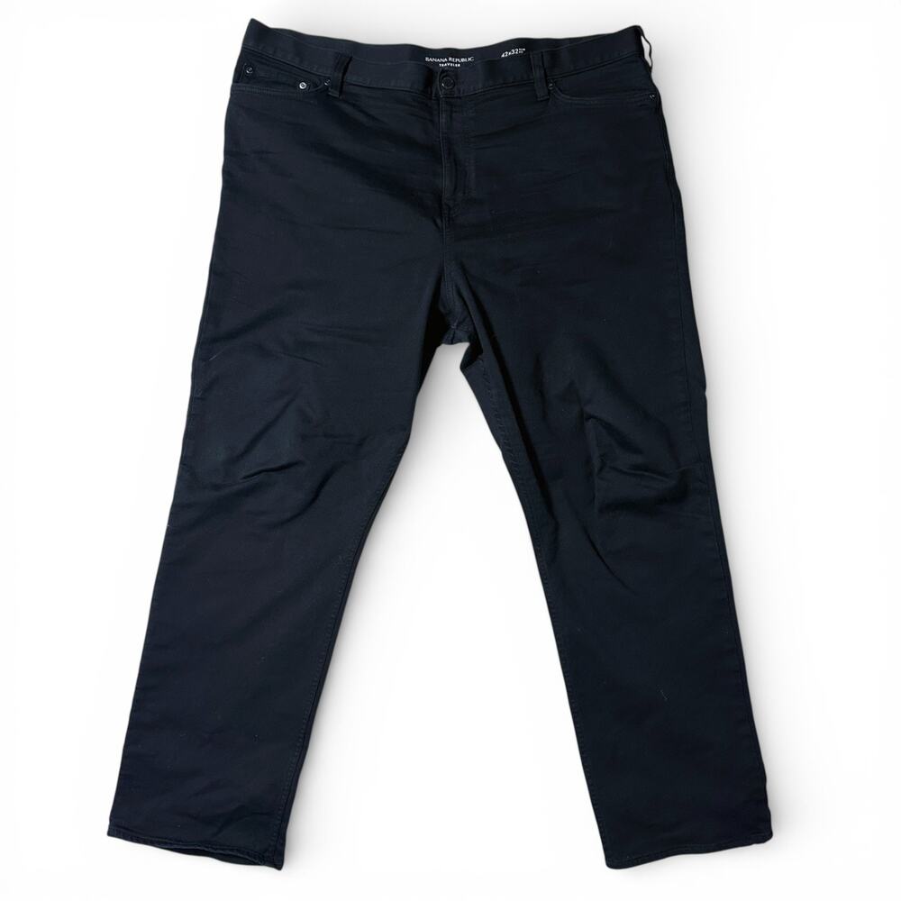 Banana Republic Traveler Pants Mens Actual Size 41x32 Black Slim Chino